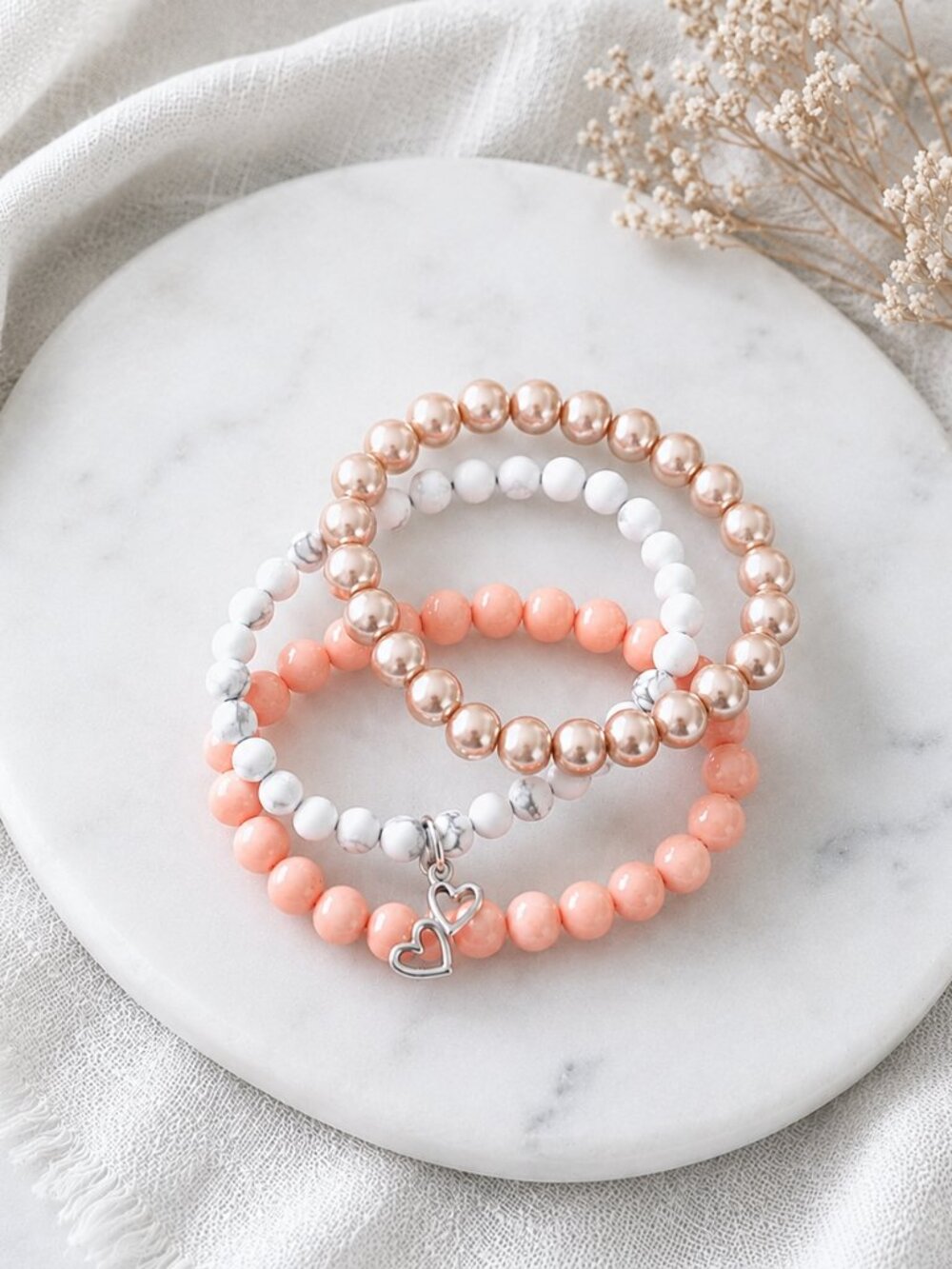 Kindred Hearts Bracelet Set | Double Heart Charm| Soulful Connection